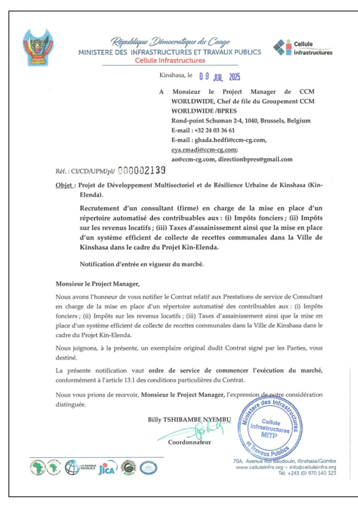Attestation KIN ELENDA